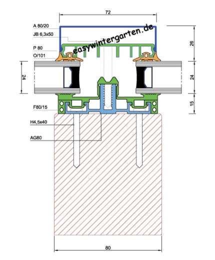 Pfostendichtung F 80-15.e Verpackungseinheit