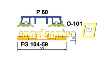 Verlegeprofil für VSG Glas, für 60 mm Unterbau