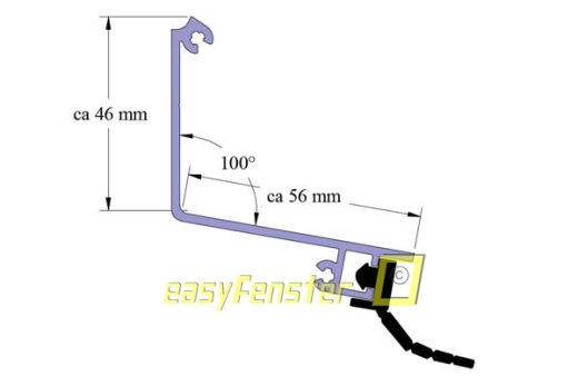 Wandanschlussprofil WAU.100.e blank für Terrassendächer mit Glas