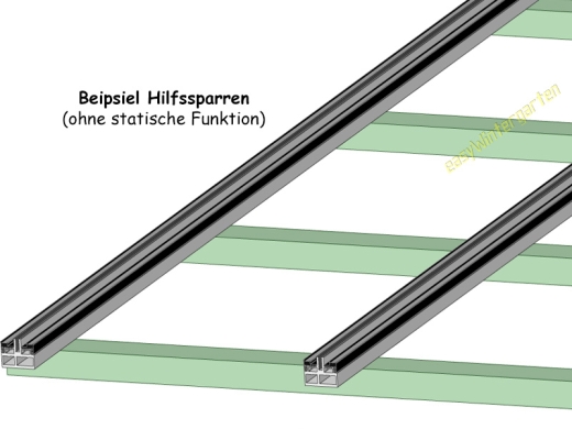 Hilfssparren - Glassprosse Alu - 3500mm