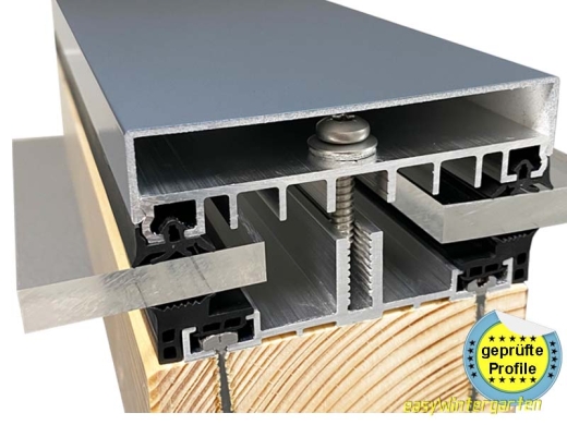 Glasauflageprofil Alu AG.100.e PREMIUM für flache Dachneigungen Glasauflageprofil Alu AG.100.e PREMIUM für flache Dachneigungen