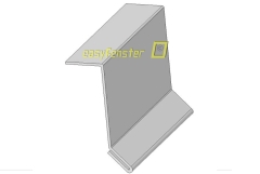 Ortgang 25 x 80 Kantteil Alublech weiß Ortgang 25 x 80 Kantteil Alublech weiß