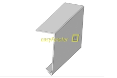 Ortgang 35 x 80 x 15 Kantteil Alublech weiß Ortgang 35 x 80 x 15 Kantteil Alublech weiß
