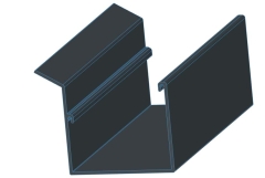 Kastenrinne Alu RAL 7016 für Glasdach Kastenrinne Alu RAL 7016 für Glasdach
