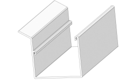 Kastenrinne mit Anschraubsteg RAL 9016 weiß für Glasdach Kastenrinne mit Anschraubsteg RAL 9016 weiß für Glasdach