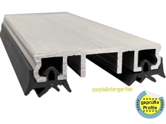 Klemmleiste 60 Alu mit Dichtung für die Glasmontage Klemmleiste 60 Alu mit Dichtung für die Glasmontage