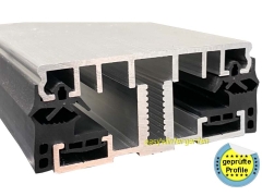 Alu Mittelprofil- Alu Auflageprofil für 80 mm Balken Alu Mittelprofil- Alu Auflageprofil für 80 mm Balken